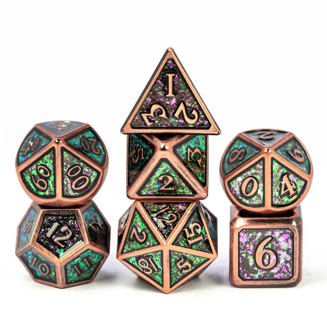 Premium Plated Photosensitive Metal Dice 7pcs Set