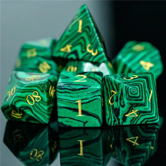 Malachite Stone Gemstone Dice
