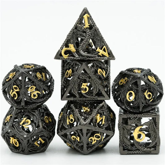 Hollow Flying Dragon Metal 7PCS Dice Set