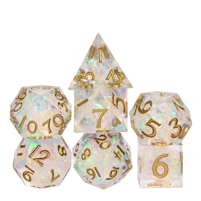 Sharp Edge Mini Candy Paper Resin Dice 7pcs Set