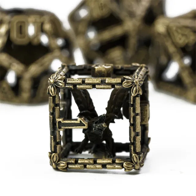 City Wall Hollow Dragon Metal 7PCS Dice Set