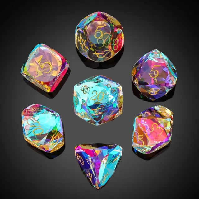 Rainbow Crystal Semi-Precious Gemstone Dice