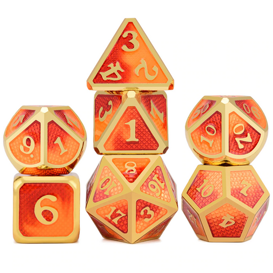 Dragon Scales Metal Dice 7pcs Set - Dragons