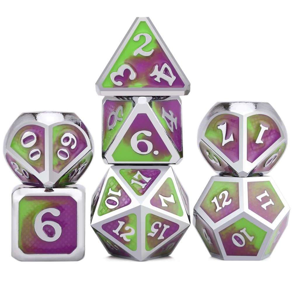 Dragon Scales Metal Dice 7pcs Set - Dragons