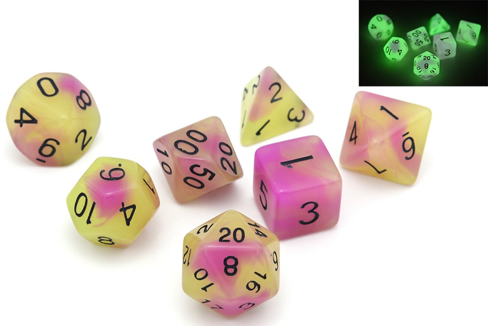 D&D Dice 7pcs Set - Glow in the Dark