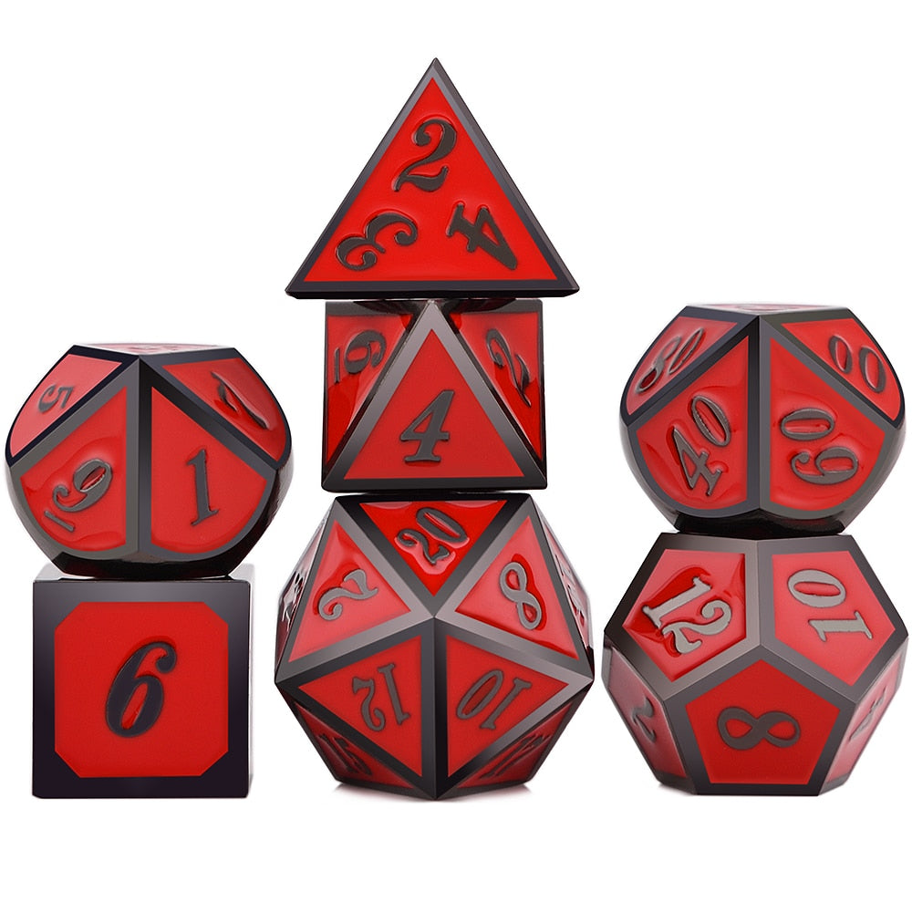Premium Alignment Metal Dice 7pcs Set with Pouch