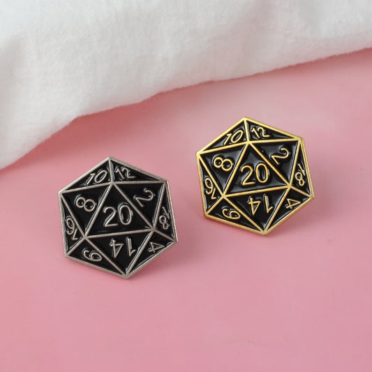 D20 Enamel Pin