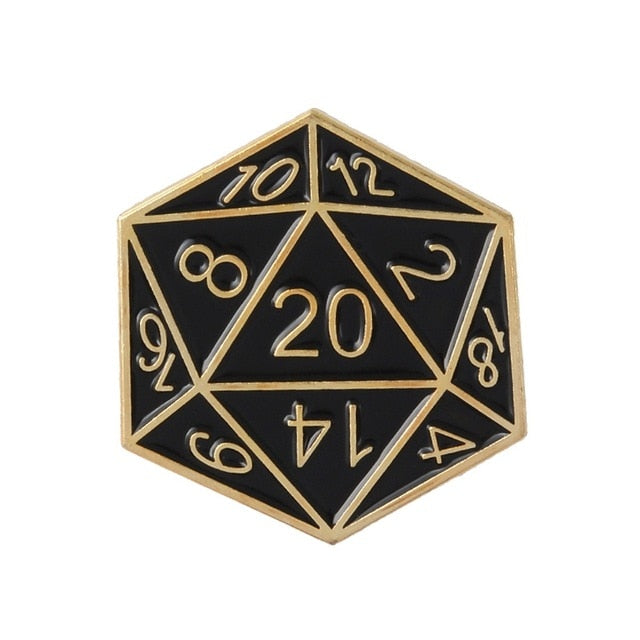 D20 Enamel Pin