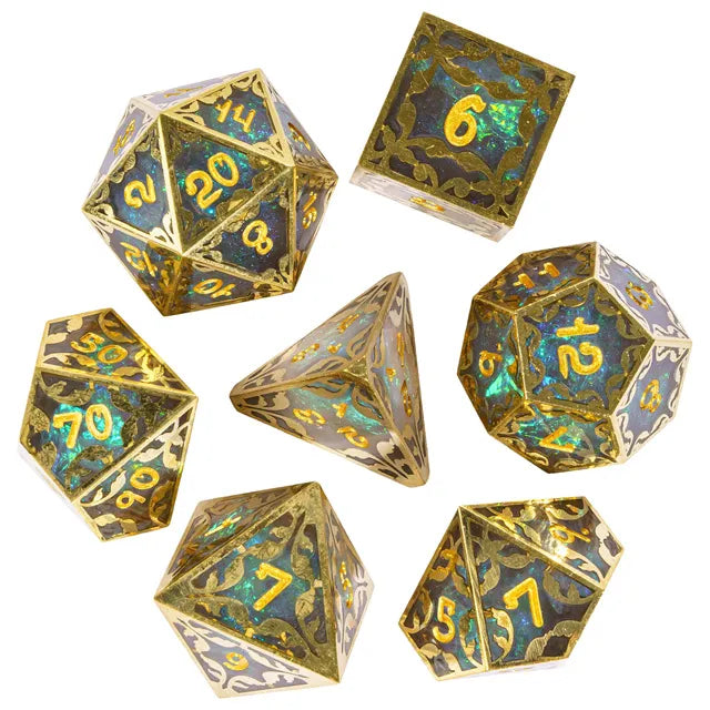 Sharp Edge Large Metal & Resin Dice 7pcs Set