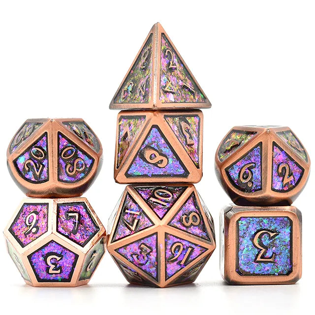 Premium Plated Photosensitive Metal Dice 7pcs Set