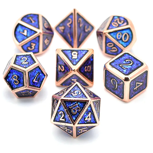Premium Plated Photosensitive Metal Dice 7pcs Set