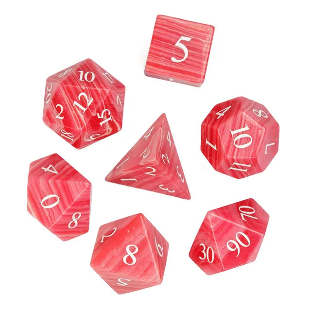 Agate Gemstone Dice Engraved