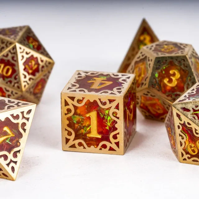 Victorious Vines Metal & Resin 7 PCS Dice Set
