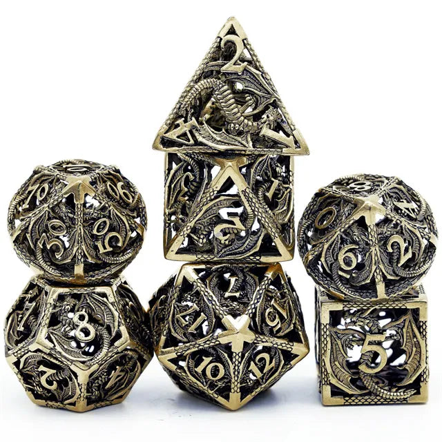Hollow Flying Dragon Metal 7PCS Dice Set
