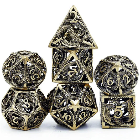 Hollow Flying Dragon Metal 7PCS Dice Set