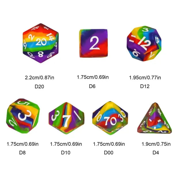 Silicone Dice 7-Piece Set