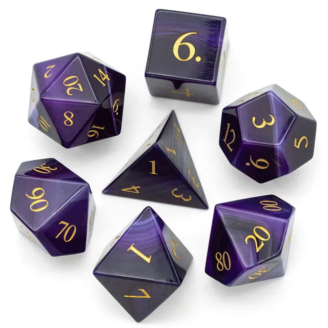 Agate Gemstone Dice Engraved