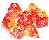 Double Colour Transparent Dice 7pcs Set With Pouch