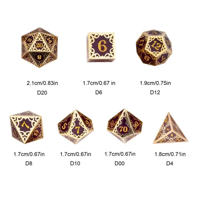 Victorious Vines Metal & Resin 7 PCS Dice Set