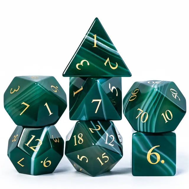 Agate Gemstone Dice Engraved