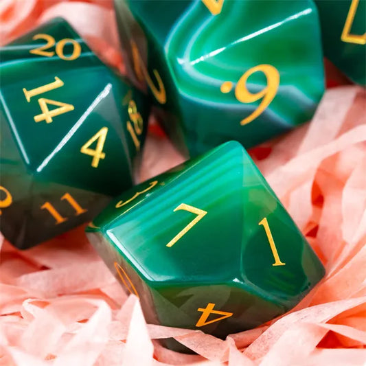 Agate Gemstone Dice Engraved