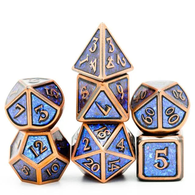 Premium Plated Photosensitive Metal Dice 7pcs Set
