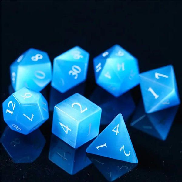 Cat's Eye Gemstone Dice