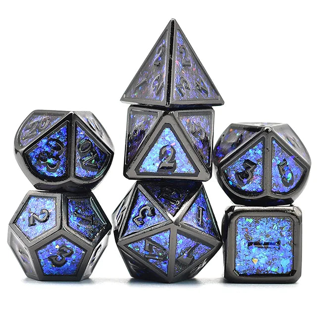 Premium Plated Photosensitive Metal Dice 7pcs Set