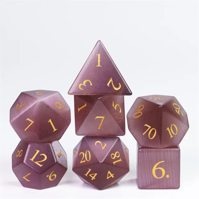Cat's Eye Gemstone Dice