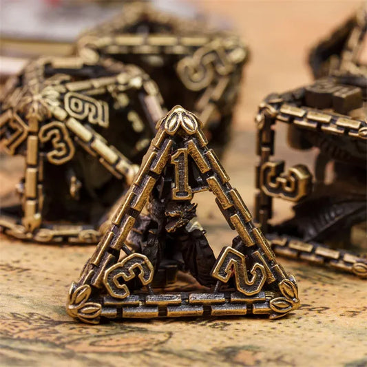 City Wall Hollow Dragon Metal 7PCS Dice Set