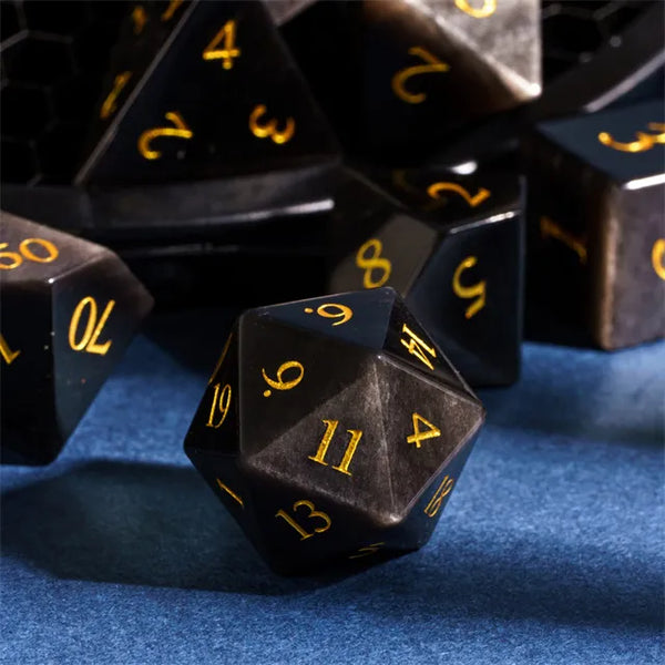 Natural Silver Obsidian Gemstone Dice