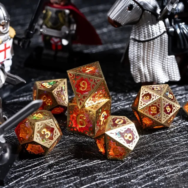 Victorious Vines Metal & Resin 7 PCS Dice Set