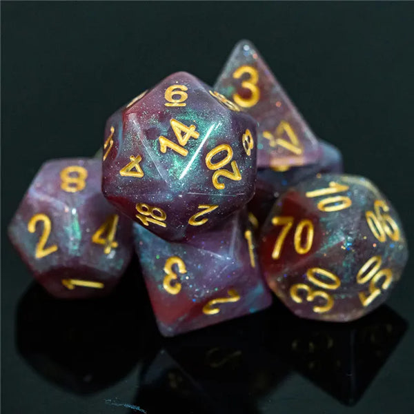 Galaxy Glitter Dice 7-Piece Set