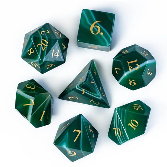 Agate Gemstone Dice Engraved