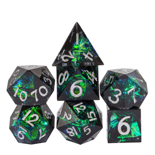 Sharp Edge Mini Candy Paper Resin Dice 7pcs Set