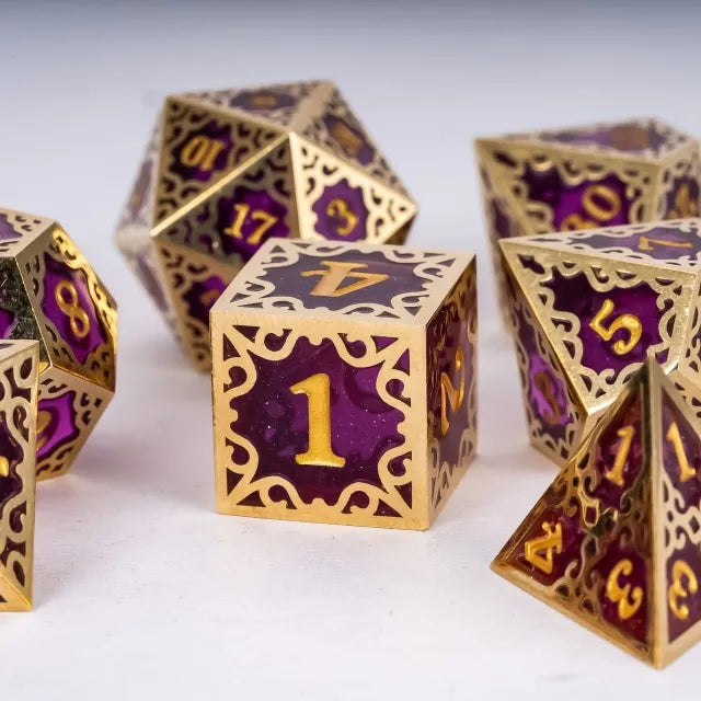 Victorious Vines Metal & Resin 7 PCS Dice Set