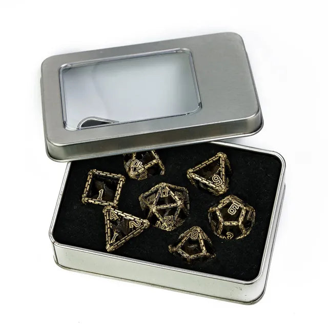 City Wall Hollow Dragon Metal 7PCS Dice Set
