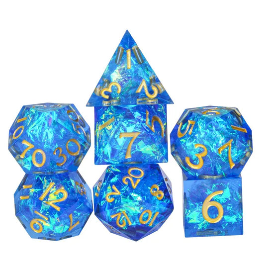 Sharp Edge Mini Candy Paper Resin Dice 7pcs Set