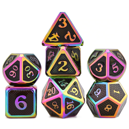 Dragon Scales Metal Dice 7pcs Set - Chameleon