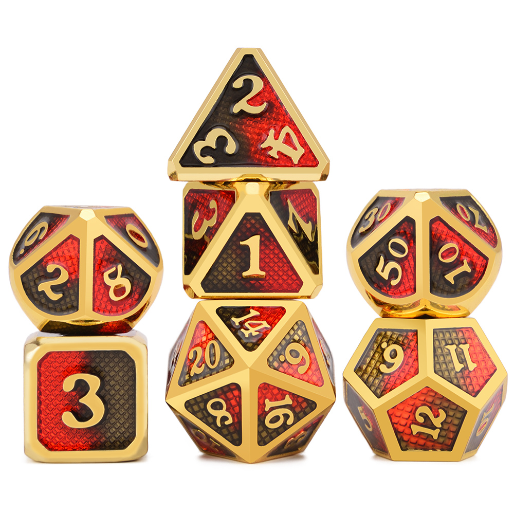 Dragon Scales Metal Dice 7pcs Set - Dragons