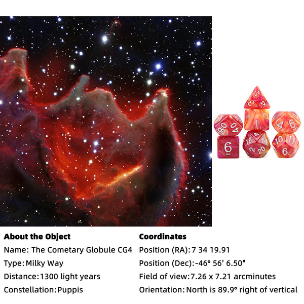 Nebula Space Dice 7pcs Set with Pouch