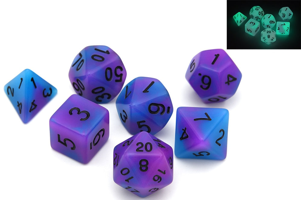 D&D Dice 7pcs Set - Glow in the Dark