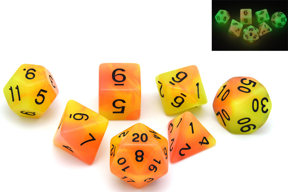 D&D Dice 7pcs Set - Glow in the Dark