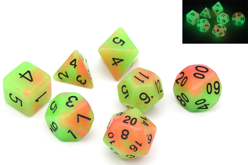 D&D Dice 7pcs Set - Glow in the Dark