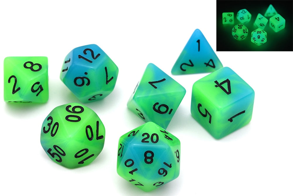 D&D Dice 7pcs Set - Glow in the Dark