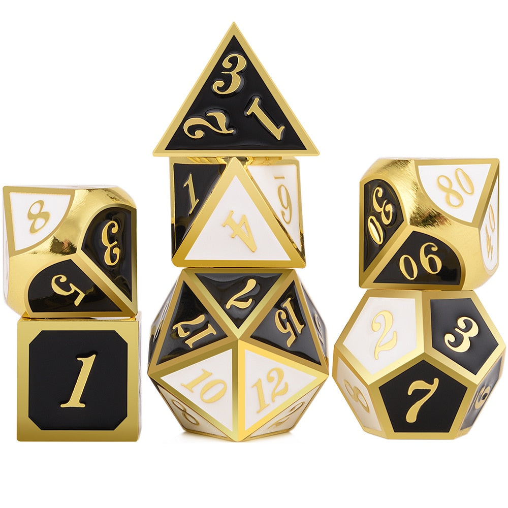 Premium Alignment Metal Dice 7pcs Set with Pouch