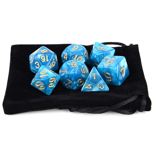 Marble Colours Dice 7pcs Set With Pouch