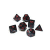 D&D Dice 7pcs Set - Opaque Black with Inverted Colours