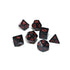 D&D Dice 7pcs Set - Opaque Black with Inverted Colours