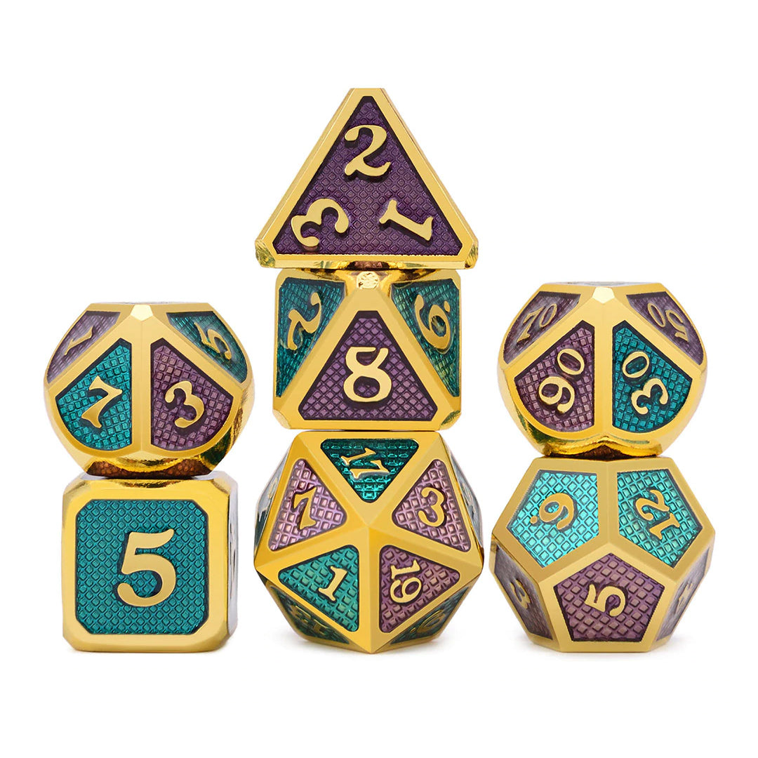 Dragon Scales Metal Dice 7pcs Set - Classes